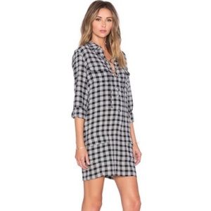 Equipment plaid lace up shirt dress